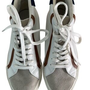 MADEWELL White Leather Suede Trim Mid Top Sneakers Women's Size 7.5M MC702